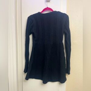 Simple Purple Hooded Button Solid Knit Sweater Dress Winter WM023